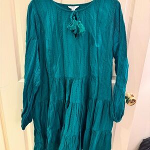 Green Long-Sleeve Dress